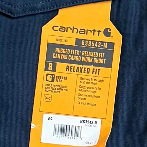 Carharrt - BS3542-M -Rugged Flex Relaxed Fit Canvas Cargo Work Short 34 - Picture 3 of 6